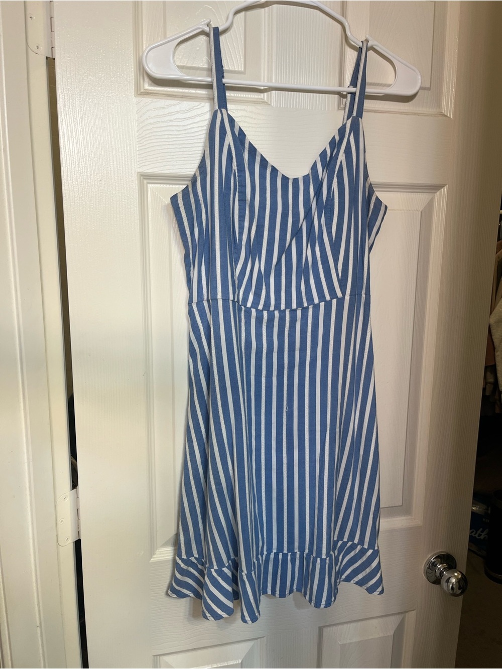 Old Navy Blue and White Striped Spaghetti Strap Mini Dress